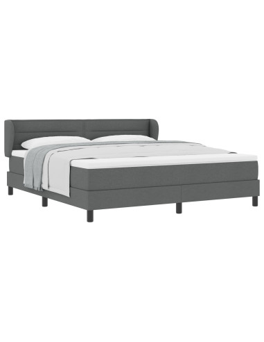 Letto a molle con materasso Grigio scuro 180 x 200 cm Tessuto