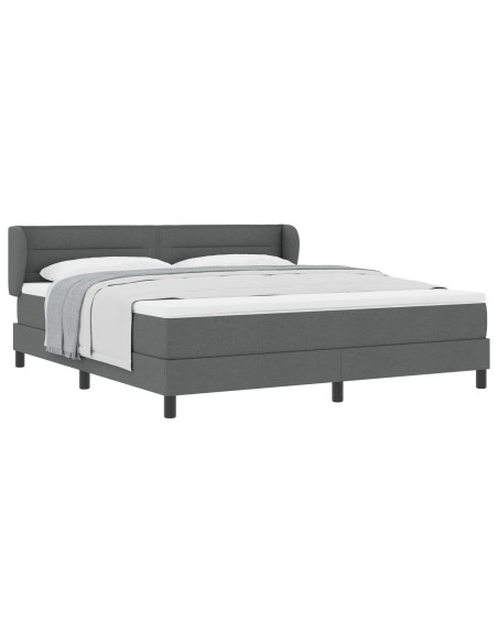 Letto a molle con materasso Grigio scuro 180 x 200 cm Tessuto
