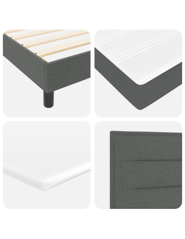 Letto a molle con materasso Grigio scuro 180 x 200 cm Tessuto