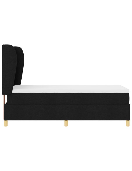 Struttura Letto con Materasso Nero Tessuto 90 x 190 cm