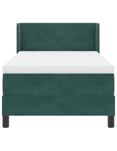 Letto a molle con materasso Verde Scuro 190 x 90 cm Poliestere