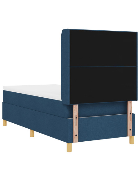 Letto a molle con materasso Blu 80 x 200 cm Tessuto