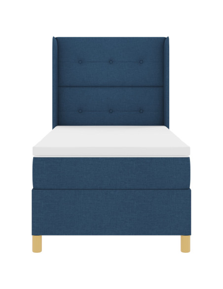 Letto a molle con materasso Blu 80x200 cm Tessuto