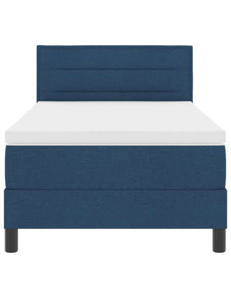 Struttura Letto  con Materasso Blu Navy Tessuto 90 x 190 cm