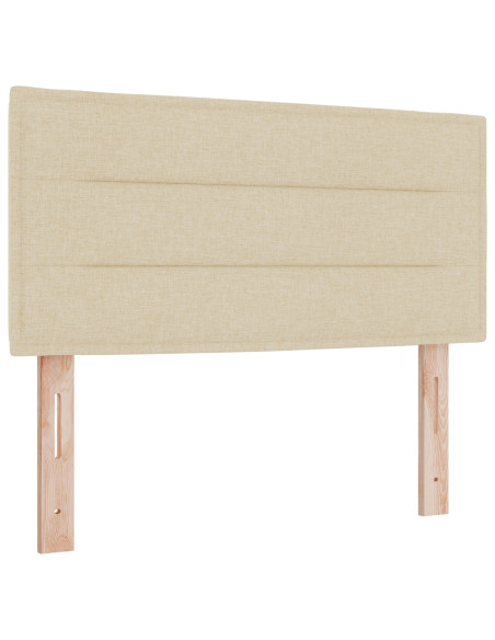 Letto a Sorgente LED con materasso Crema 80 x 200 cm Tessuto