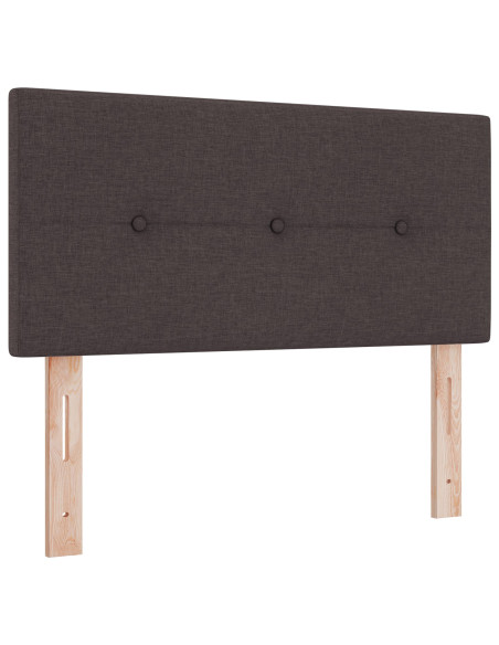 Letto a Sorgente LED con led Marrone Scuro 90 x 190 cm Tessuto