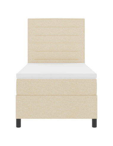 Letto a molle con materasso con led Crema 80 x 200 cm Tessuto
