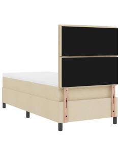 Letto a molle con materasso con led Crema 90 x 190 cm Tessuto 2