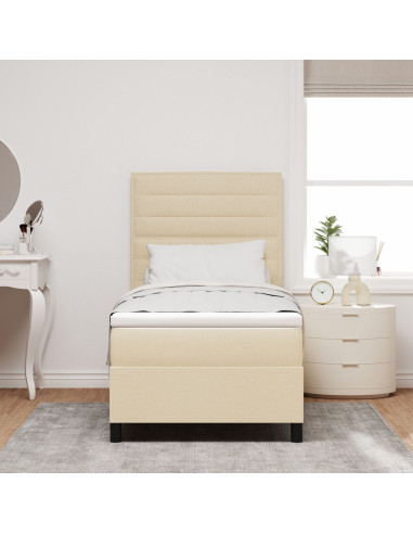 Letto a molle con materasso con led Crema 90 x 190 cm Tessuto