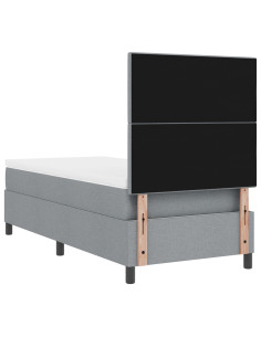 Letto a molle con materasso Grigio chiaro 90 x 190 cm Tessuto 2