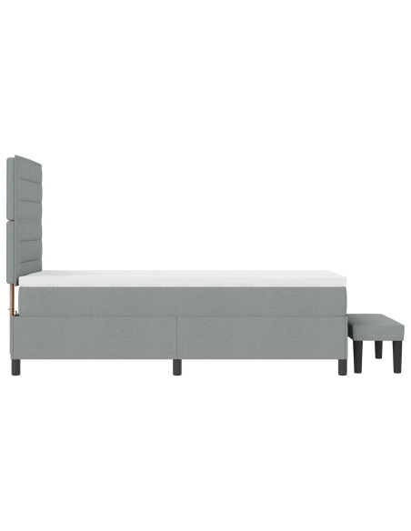 Letto a Molle  con Materasso & Panchina Grigio Chiaro 80x200 cm Tessuto