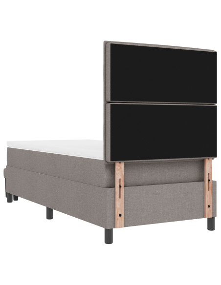 Letto contenitore  con materasso e panchina taupe 80x200 cm tessuto