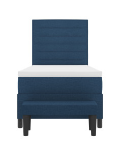 Letto a molle con materasso Blu 90 x 190 cm Tessuto