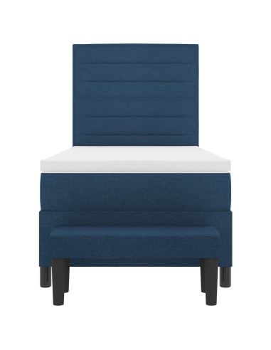 Letto a molle con materasso Blu 90 x 190 cm Tessuto