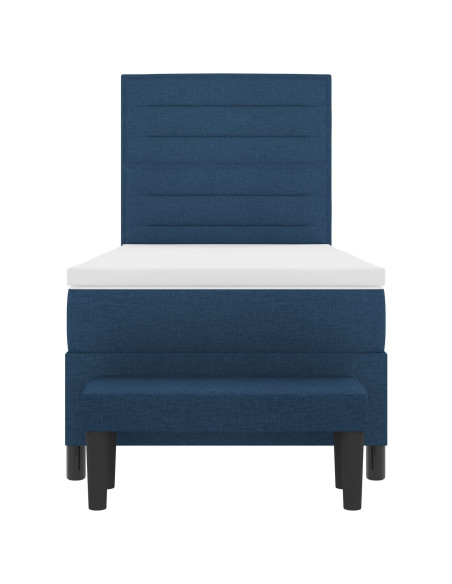 Letto a molle con materasso Blu 90 x 190 cm Tessuto