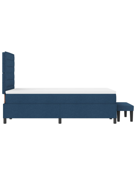 Letto a Molle  con Materasso & Panchina Blu 120x190 cm Tessuto