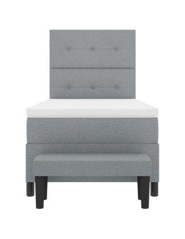 Letto a molle con materasso Grigio chiaro 80 x 200 cm Tessuto