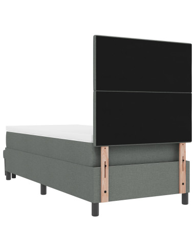 Letto a molle con materasso Grigio scuro 80 x 200 cm Tessuto