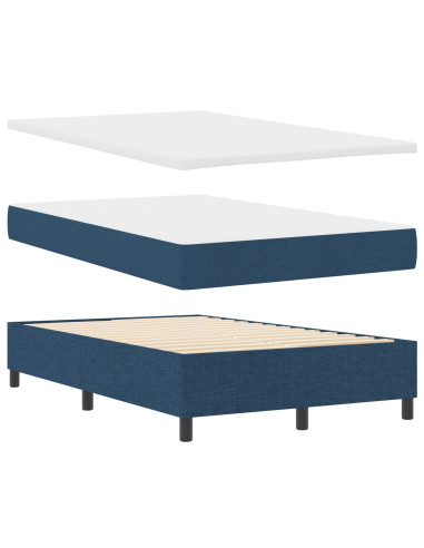 Letto a molle con materasso Blu 120 x 190 cm Tessuto