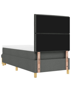 Letto a molle con materasso Grigio scuro 80 x 200 cm Tessuto 2