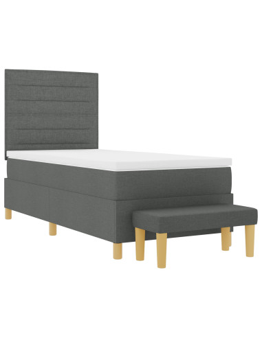 Letto a molle con materasso Grigio scuro 80 x 200 cm Tessuto
