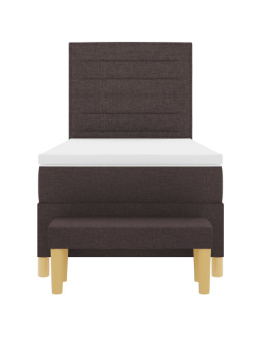 Letto a molle con materasso Marrone scuro 80 x 200 cm Tessuto