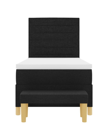 Struttura del letto  con materasso Set di 2 Nero Tessuto