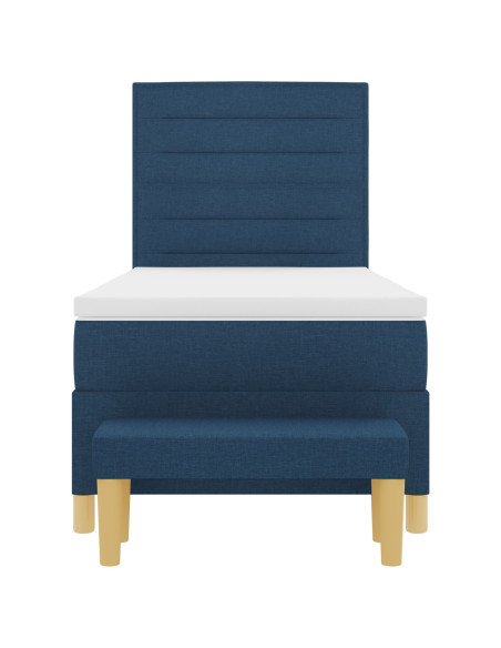 Letto a molle con materasso Blu 90 x 190 cm Tessuto