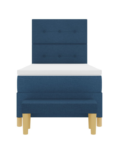 Letto a molle con materasso Blu 80 x 200 cm Tessuto