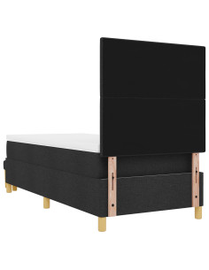 Letto a molle con materasso Nero 90 x 190 cm Tessuto