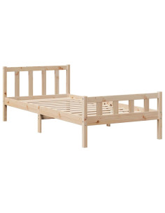 Letto Libreria senza Materasso 90x190 cm Legno Massello Pino 2