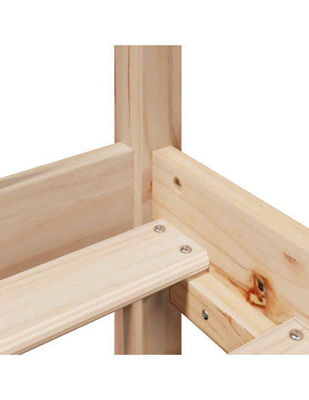 Letto Libreria senza Materasso 90x190 cm Legno Massello Pino