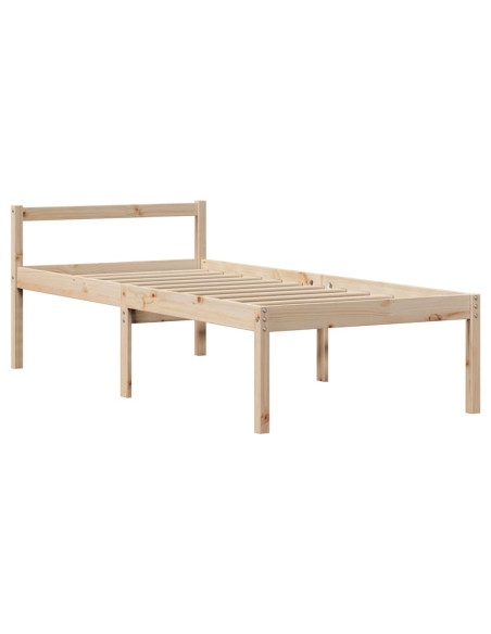 Letto Libreria senza Materasso 90x200 cm Legno Massello Pino