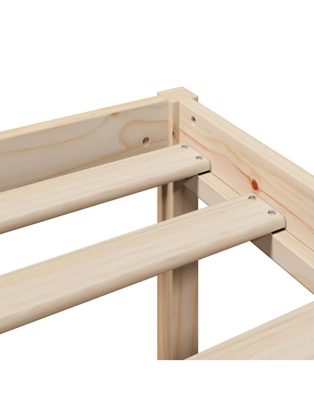 Letto Libreria senza Materasso 90x200 cm Legno Massello Pino