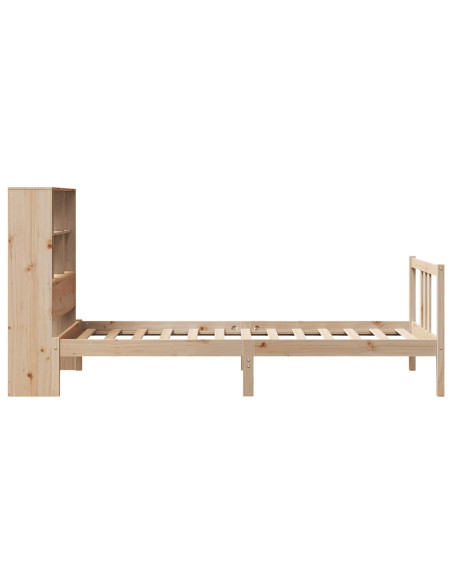 Letto Libreria senza Materasso 90x190 cm Legno Massello Pino