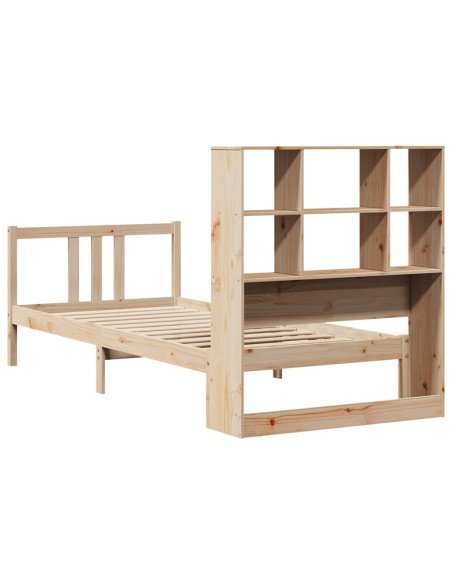 Letto Libreria senza Materasso 90x190 cm Legno Massello Pino