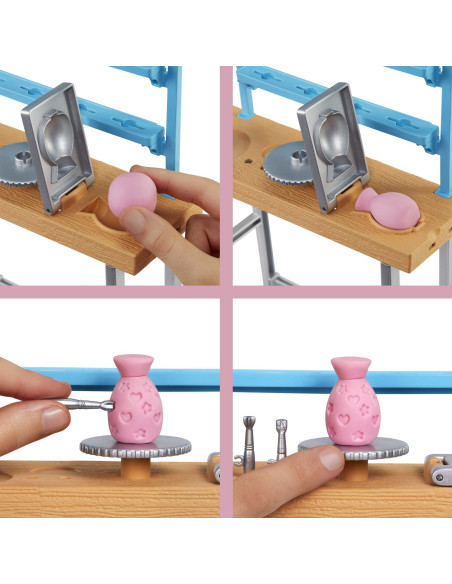 Barbie Relax and Create Atelier - Playset con Bambola e Plastilina per Vasi e Pittura - 25+ Accessori - Alta 29 cm - Regalo per 
