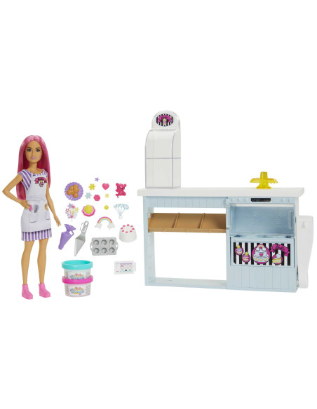 Barbie Pasticceria - Playset con Bambola e Postazione da Pasticceria - Bambola da 30 cm - Oltre 20 Accessori per Dolci - Regalo 