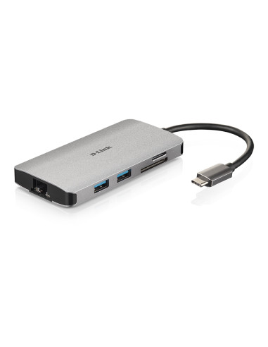 D-Link DUB-M810 replicatore di porte e docking station per laptop Cablato USB 3.2 Gen 1 (3.1 Gen 1) Type-C Alluminio