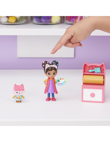 Gabby's Dollhouse , Mini set Studio d’arte, con Gabby e Baby Scatola, giochi per bambini dai 3 anni in su