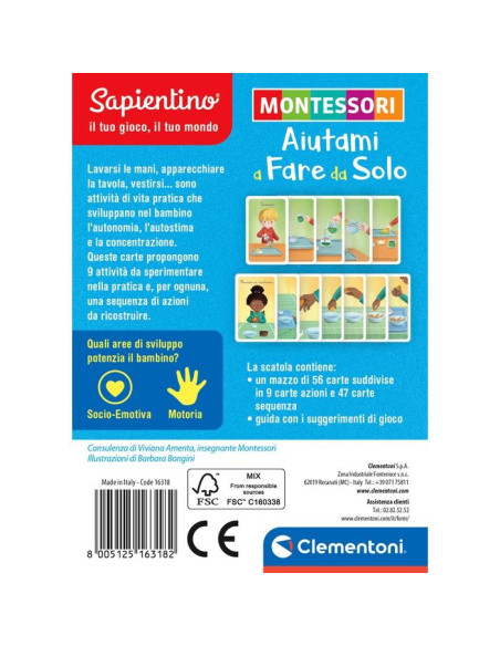 Clementoni MONTESSORI CARTE - AIUTAMI A FARE DA SOLO