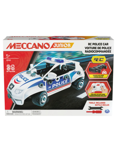 Meccano JUNIOR, Radiocomando della Polizia, Costruzioni per bambini, 73 pezzi in plastica, Giocattoli per bambini dai 5 anni in 