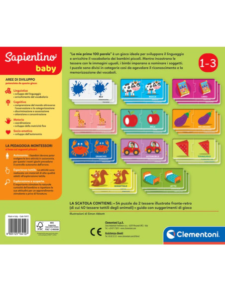 Clementoni Sapientino Montessori Le mie prime 100 parole