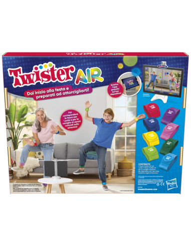 Hasbro Gaming Twister Air, gioco Twister con app per realtà aumentata, si collega a dispositivi smart, giochi attivi per feste,