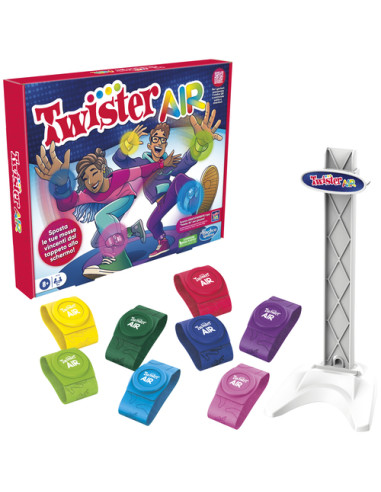 Hasbro Gaming Twister Air, gioco Twister con app per realtà aumentata, si collega a dispositivi smart, giochi attivi per feste,