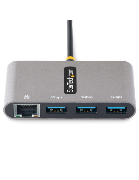 StarTech.com Hub USB-C con Ethernet a 3 porte - Adattatore USB Type-C con 3x USB-A e 1X Ethernet Gigabit - Splitter USB C Alimen