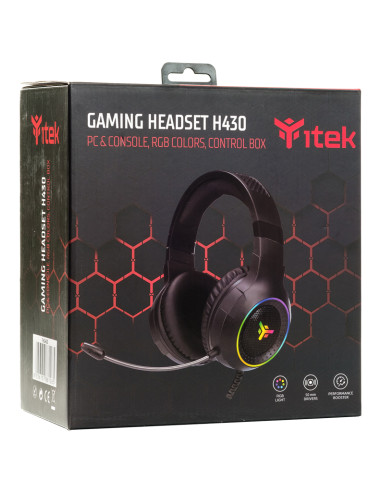 itek H430 Auricolare Cablato A Padiglione Gaming Nero