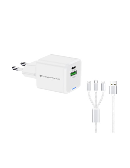 Conceptronic ALTHEA16W Caricabatterie per dispositivi mobili Universale Bianco AC Ricarica rapida Interno