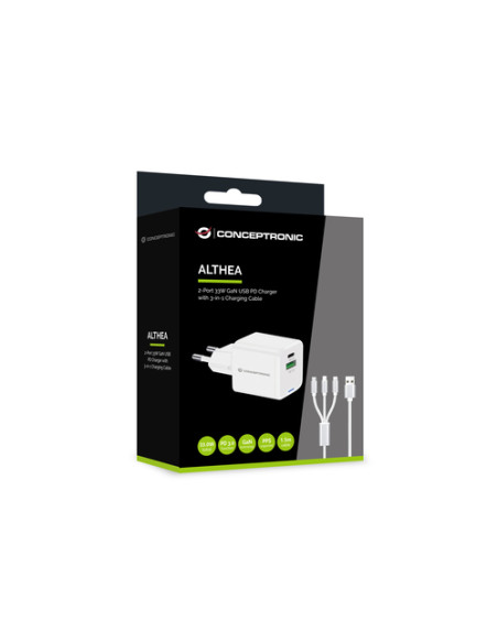 Conceptronic ALTHEA16W Caricabatterie per dispositivi mobili Universale Bianco AC Ricarica rapida Interno