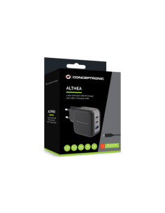 Conceptronic ALTHEA17B Caricabatterie per dispositivi mobili Universale Nero AC Ricarica rapida Interno 2